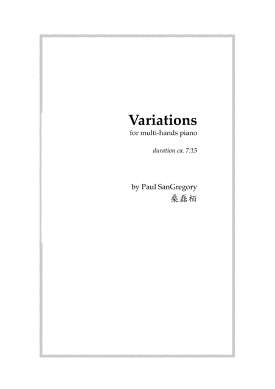 Variations for Multi-Hands Piano 1 Piano, 4-Hands scores gallery preview page 1