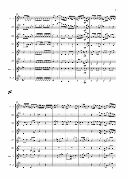 Boyce Symphony No. 4 arranged for clarinet choir image number null