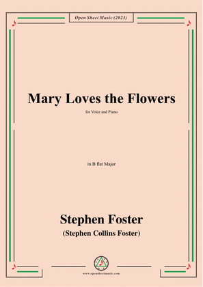 Book cover for S. Foster-Mary Loves the Flowers,in B flat Major