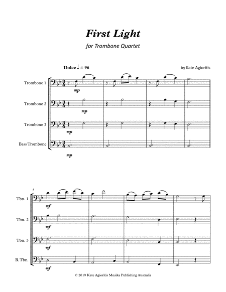 First Light - Trombone Quartet image number null