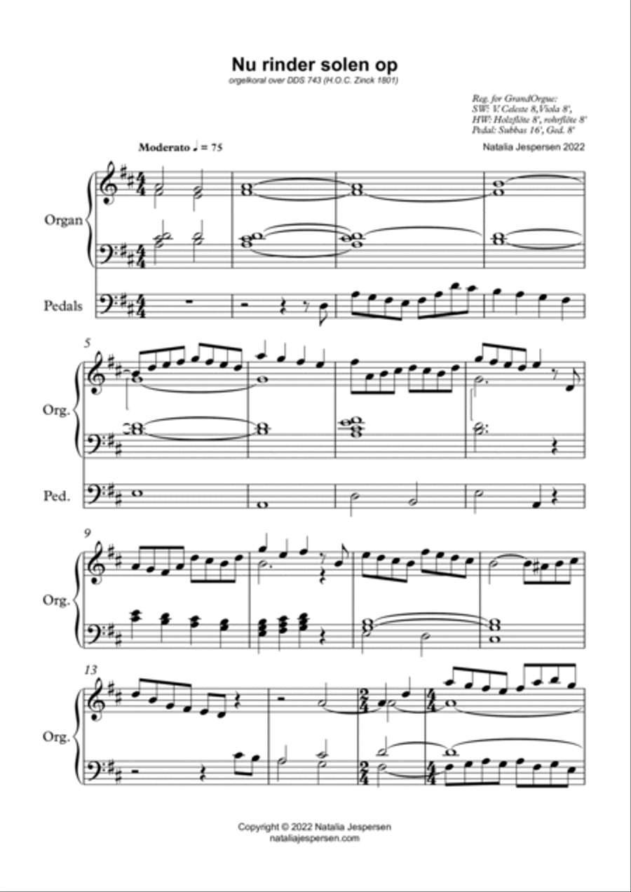 Nu rinder solen op Nu rinder solen op Organ Solo scores gallery preview page 2