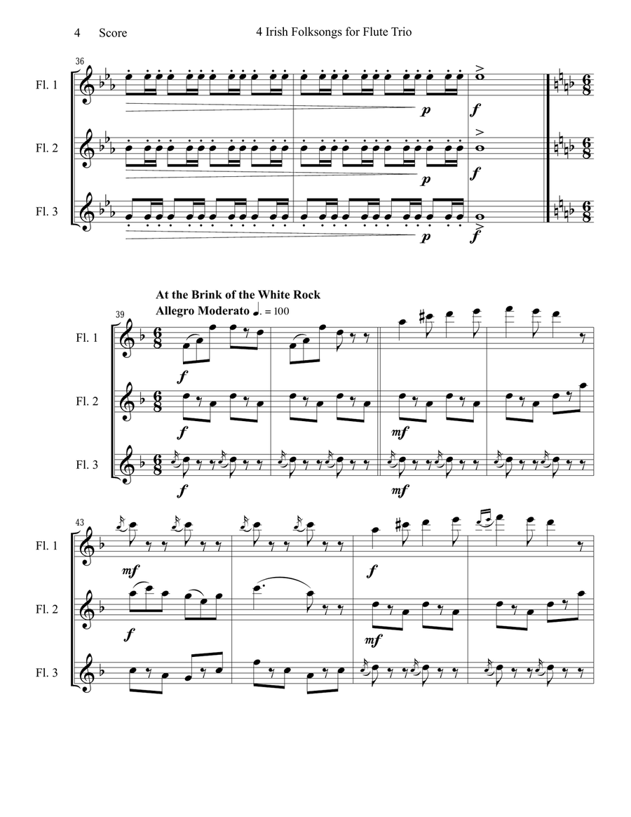 4 Irish Folksongs for Flute Trio image number null