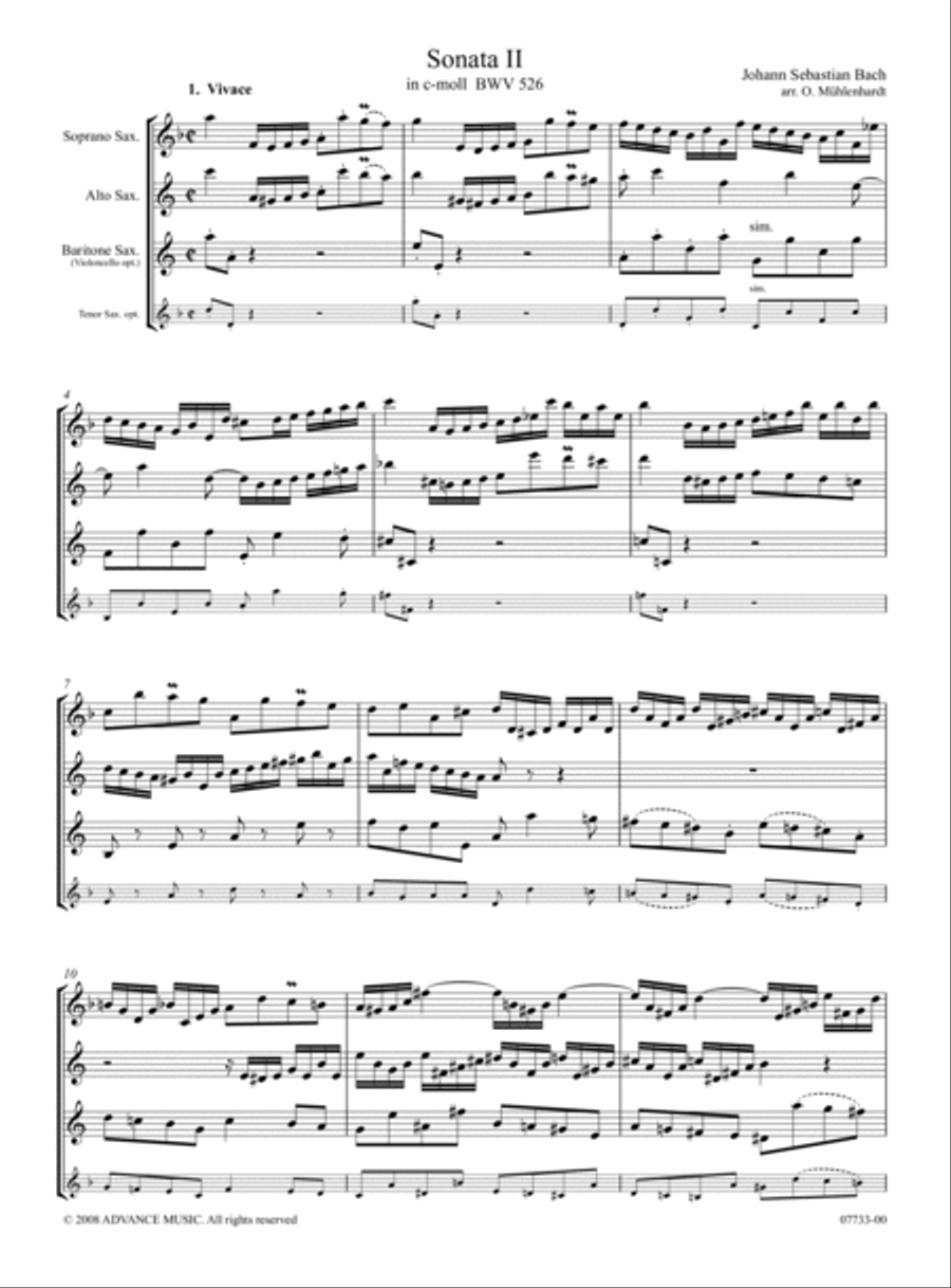 Triosonate II in C Moll BWV 526 SAT scores gallery preview page 2