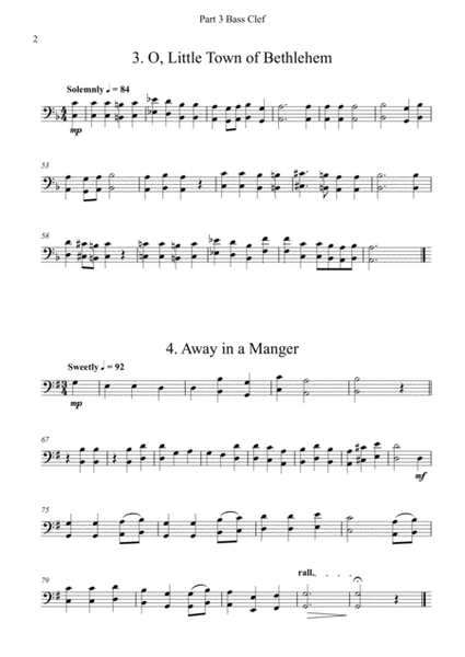 Carols for Four (or more) - Fifteen Carols with Flexible Instrumentation - Part 3 - C Bass Clef