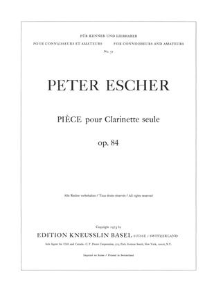 Book cover for Pièce pour clarinette seule
