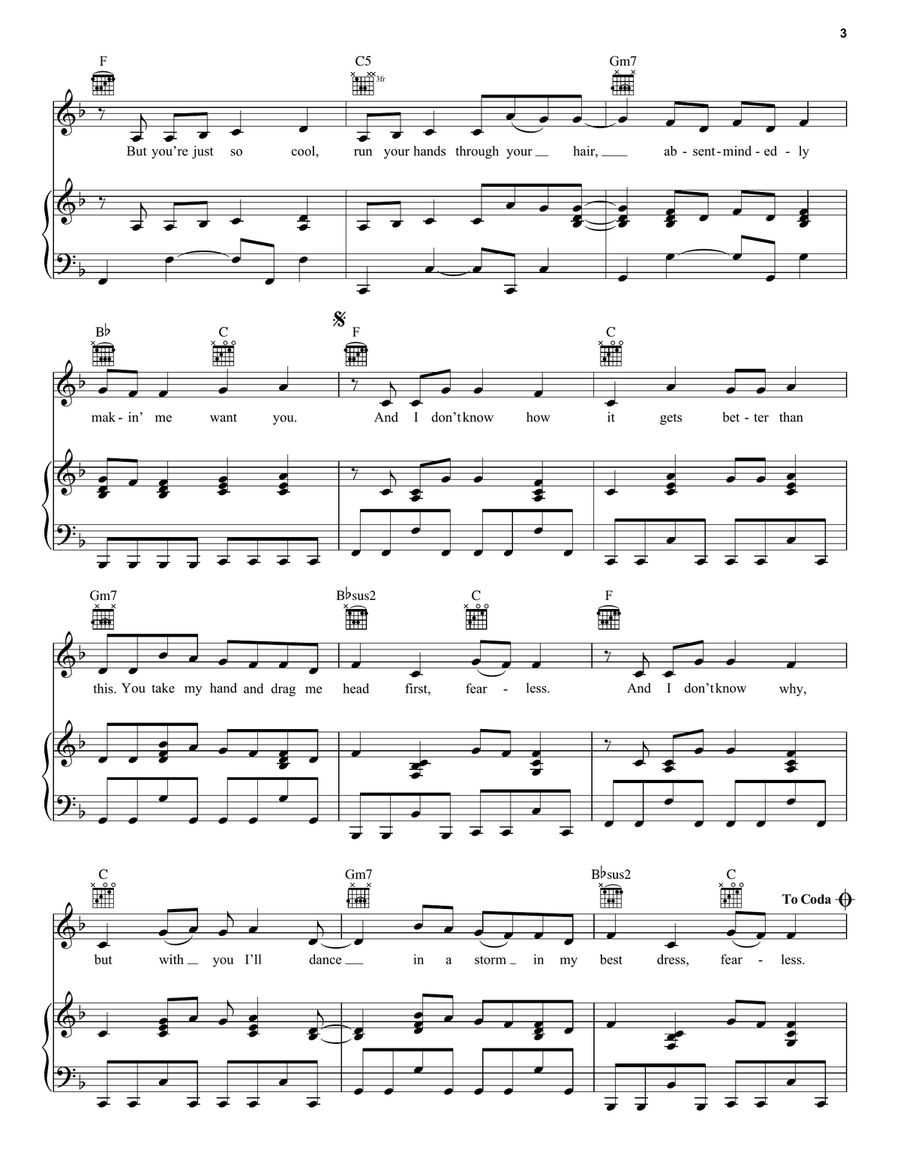 Fearless Piano, Vocal, Guitar scores gallery preview page 3