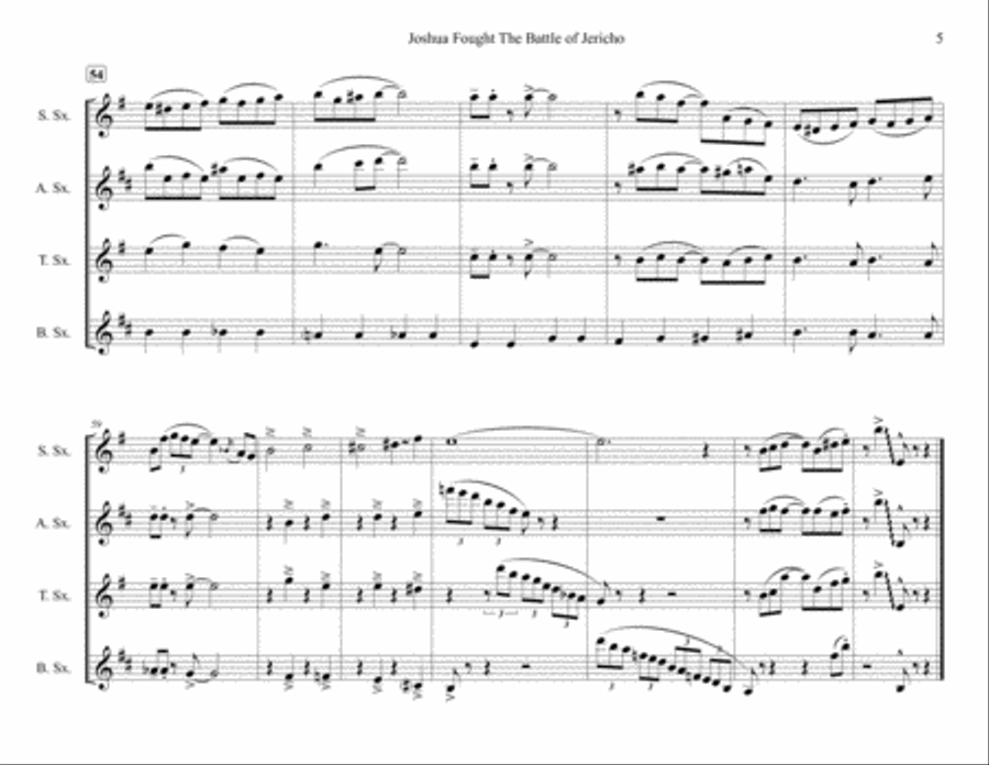Joshua Fit The Battle Of Jericho Woodwind Quartet scores gallery preview page 5
