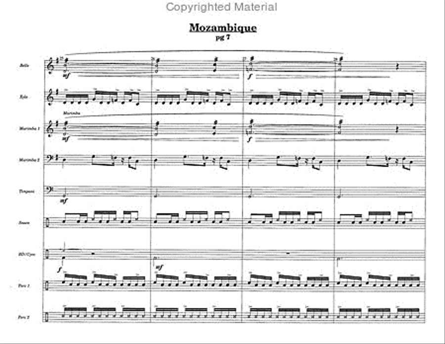 Mozambique Percussion Ensemble scores gallery preview page 4