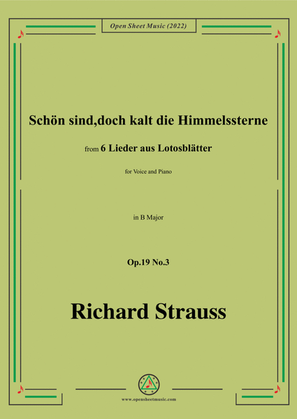 Richard Strauss-Schön sind,doch kalt die Himmelssterne,in B Major image number null