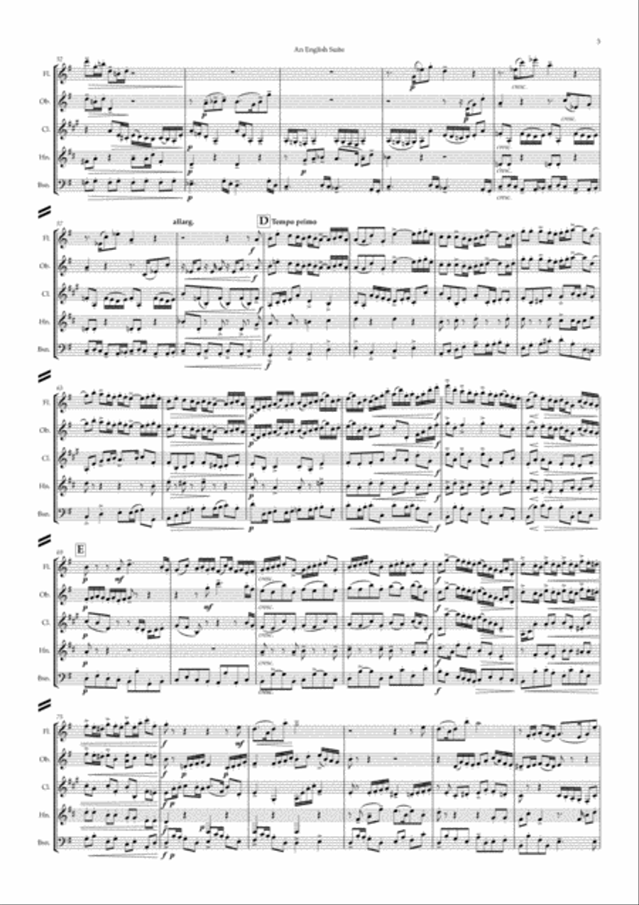 Parry: An English Suite (Complete) - wind quintet Woodwind Quintet scores gallery preview page 3