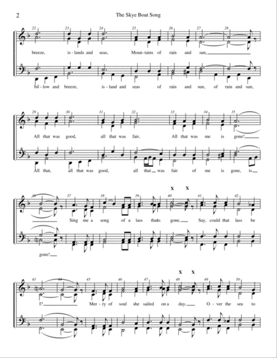 Skye Boat Song A Cappella scores gallery preview page 2