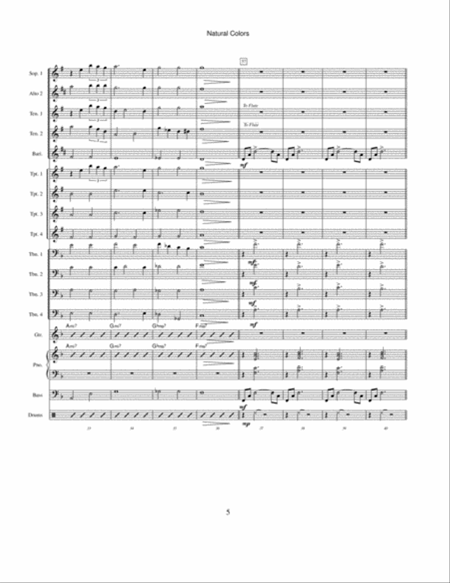 Natural Colors (original version) Jazz Ensemble scores gallery preview page 5