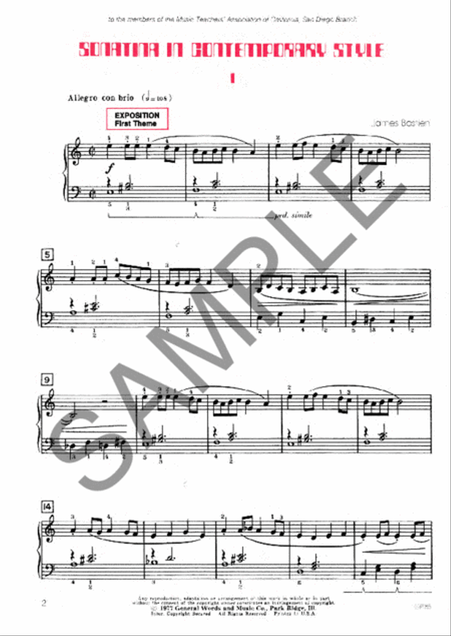 Sonatina in Contemporary Style Piano Method scores gallery preview page 2