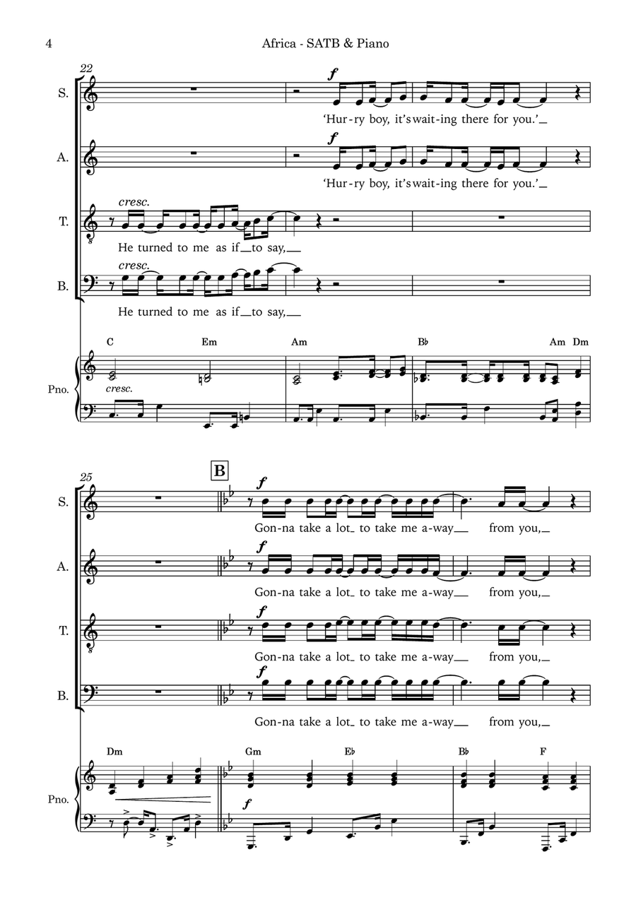 Africa 4-Part scores gallery preview page 6