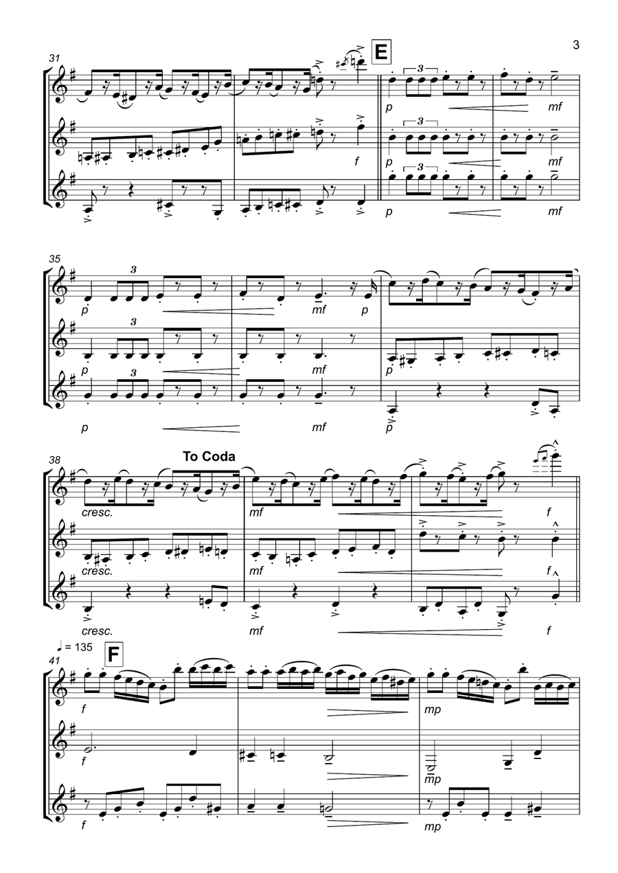 Nutcracker Suite - March: Clarinet Trio Clarinet Trio scores gallery preview page 3