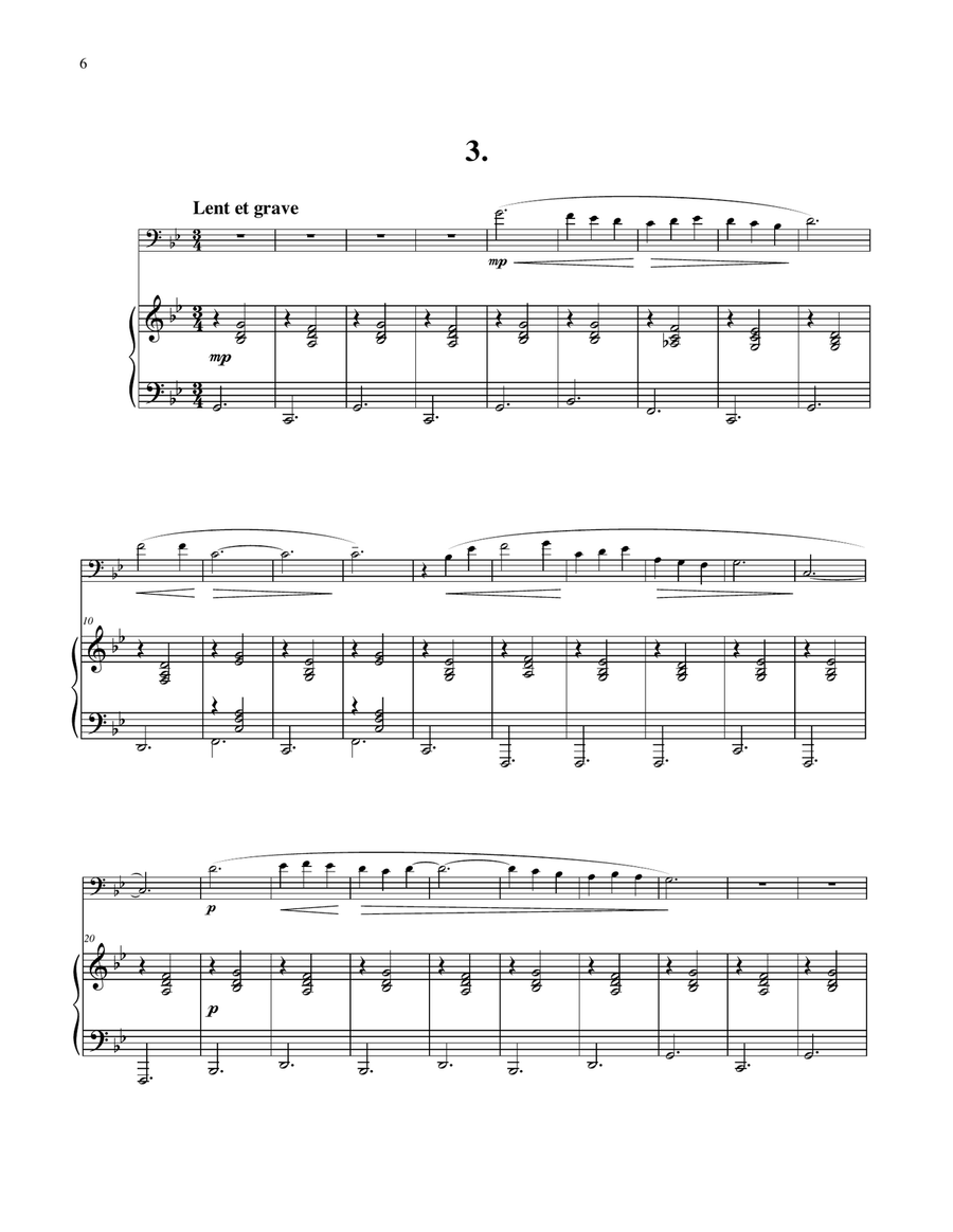 Trois Gymnopédies for Euphonium & Piano Euphonium scores gallery preview page 6