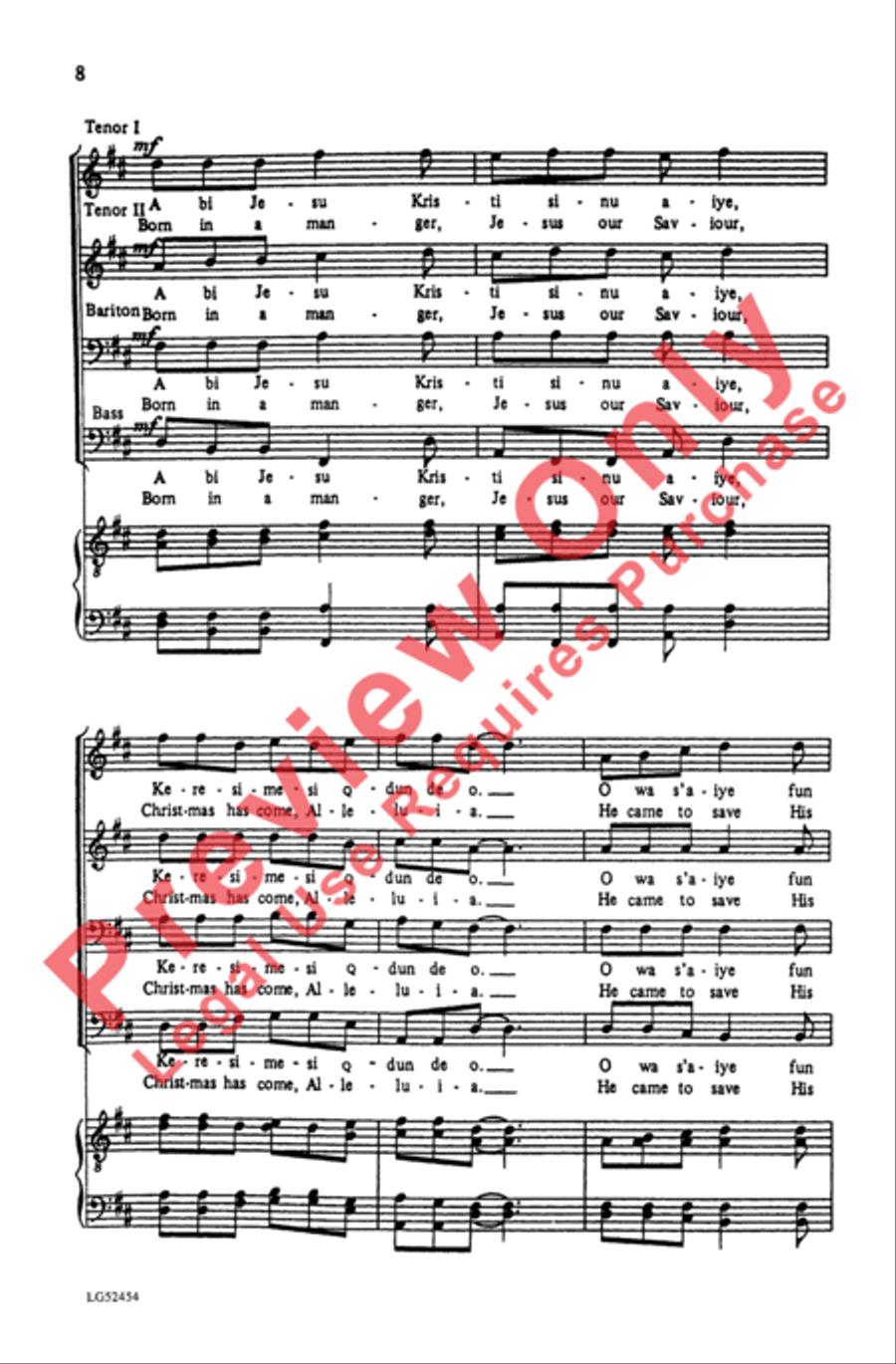 Keresimesi Qdun De O Keresimesi Qdun De O 4-Part scores gallery preview page 8