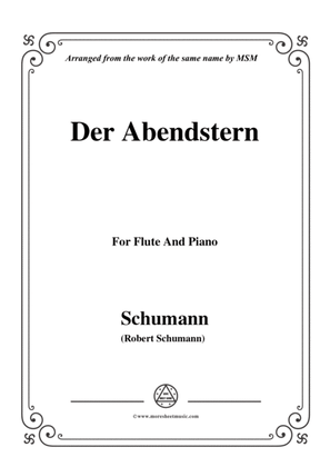 Book cover for Schumann-Der Abendstern,Op.79,No.1,for Flute and Piano