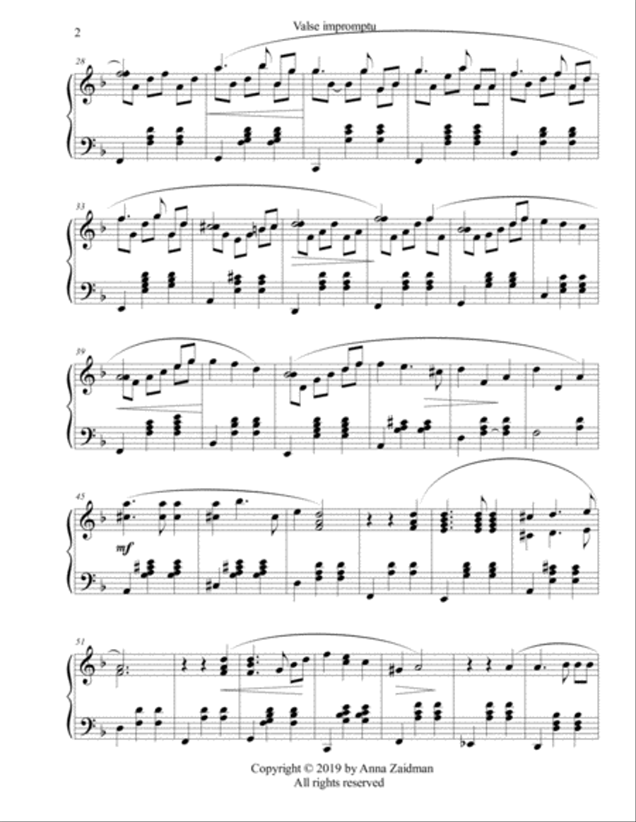 Valse Impromptu Piano Solo scores gallery preview page 3