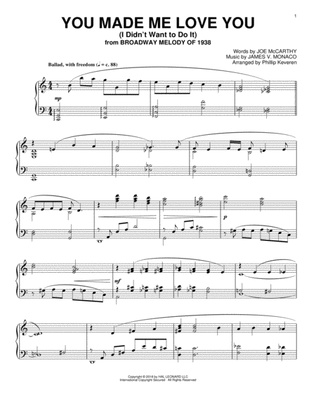 You Made Me Love You (I Didn't Want To Do It) [Jazz version] (arr. Phillip Keveren)