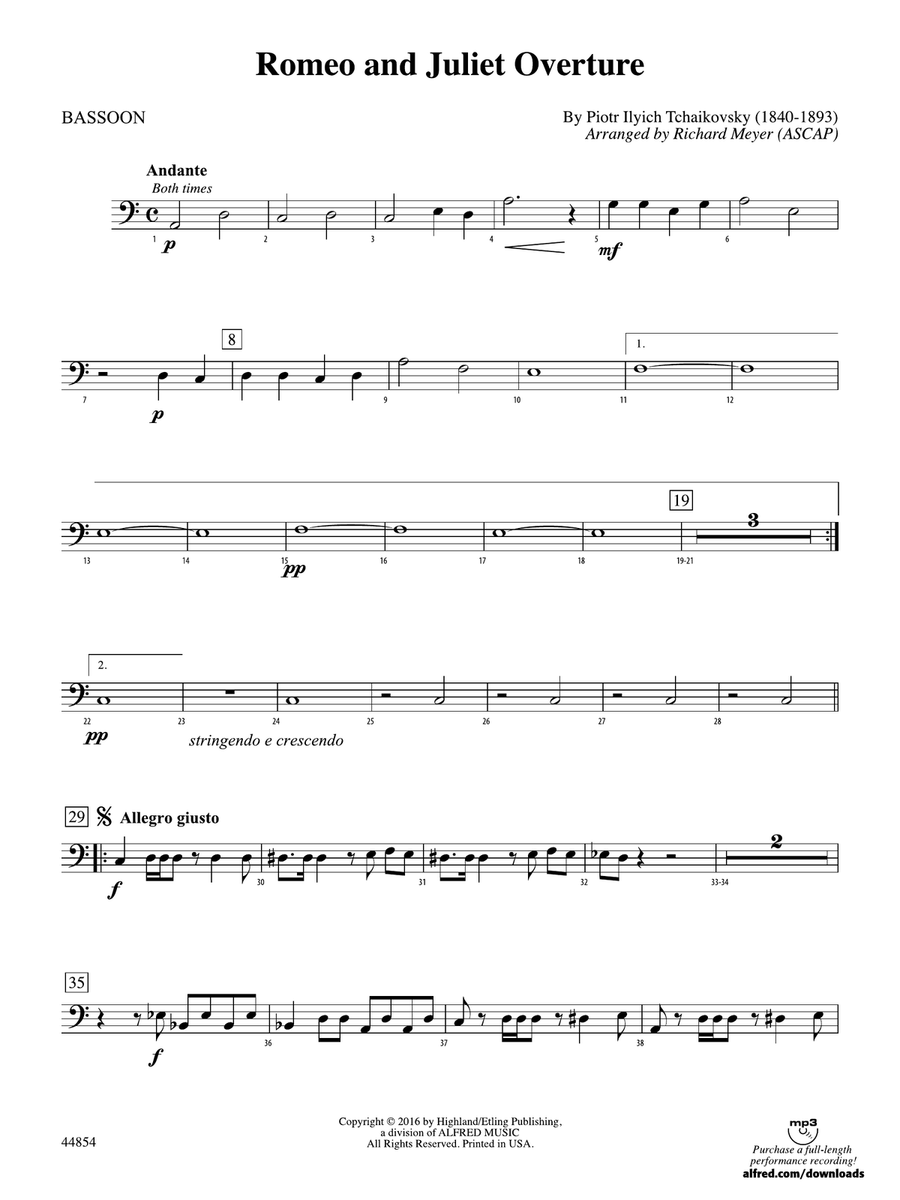 Romeo and Juliet Overture: Bassoon