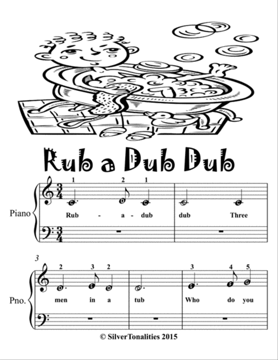 Rub a Dub Dub Beginner Piano Sheet Music Piano Method scores gallery preview page 2