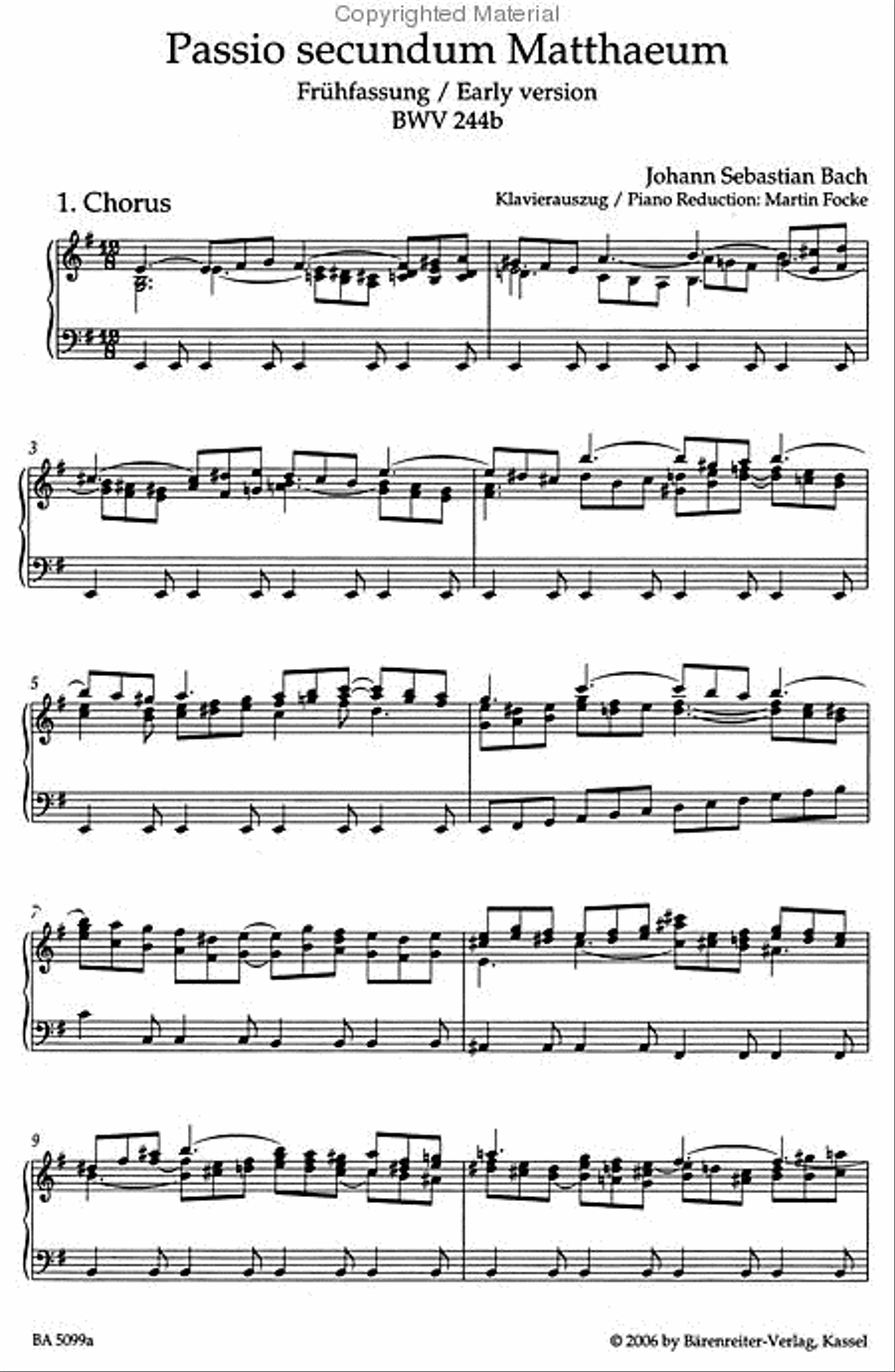 Matthaus-Passion BWV 244b 4-Part scores gallery preview page 2