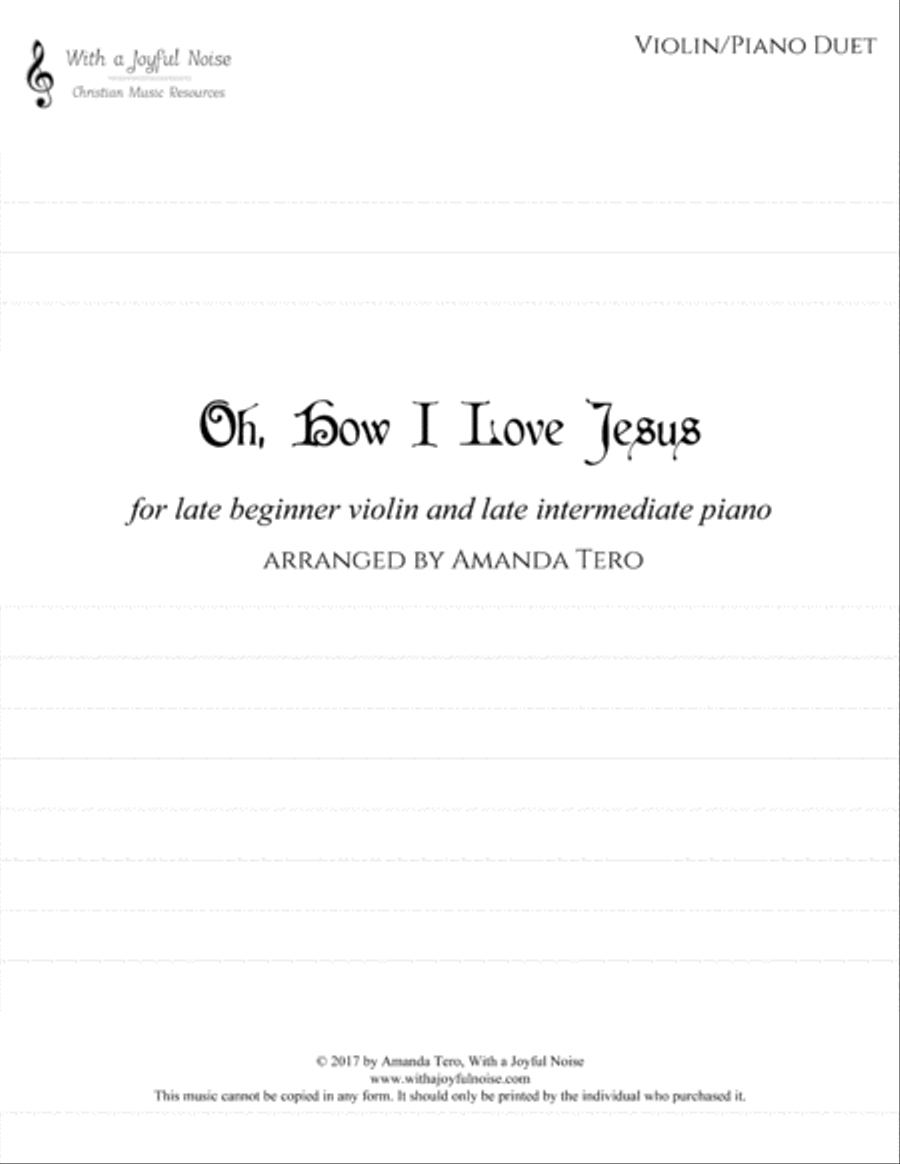 Oh, How I Love Jesus Oh, How I Love Jesus Violin Solo scores gallery preview page 2