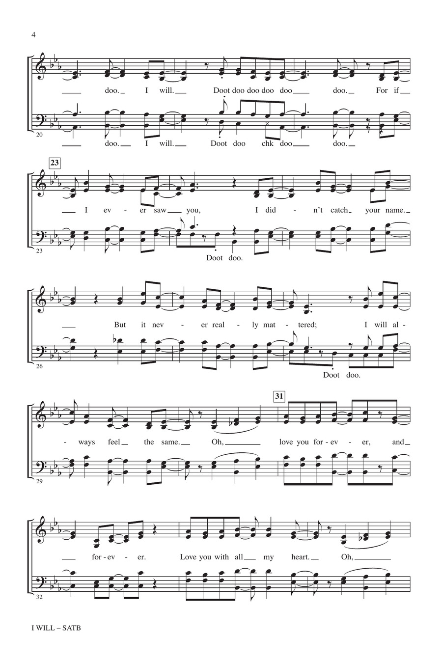 I Will (arr. Kirby Shaw) 4-Part scores gallery preview page 3
