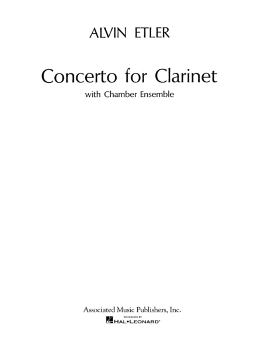 Concerto for Clarinet and Chamber Ensemble (1962) Orchestra scores gallery preview page 1