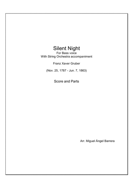 Silent Night, For Bass voice with String Orchestra accompaniment image number null