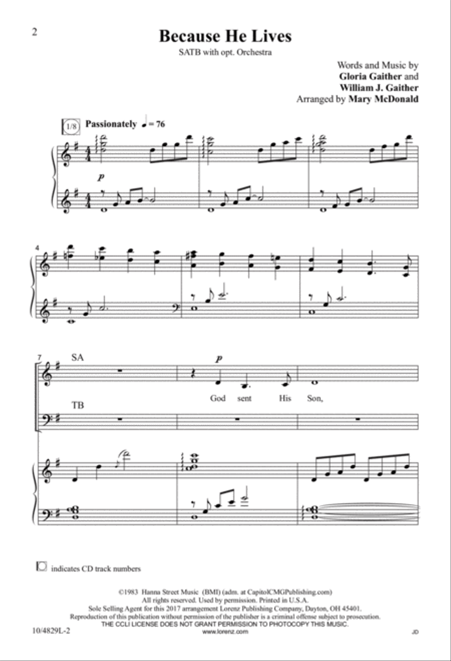 Because He Lives Because He Lives 4-Part scores gallery preview page 2