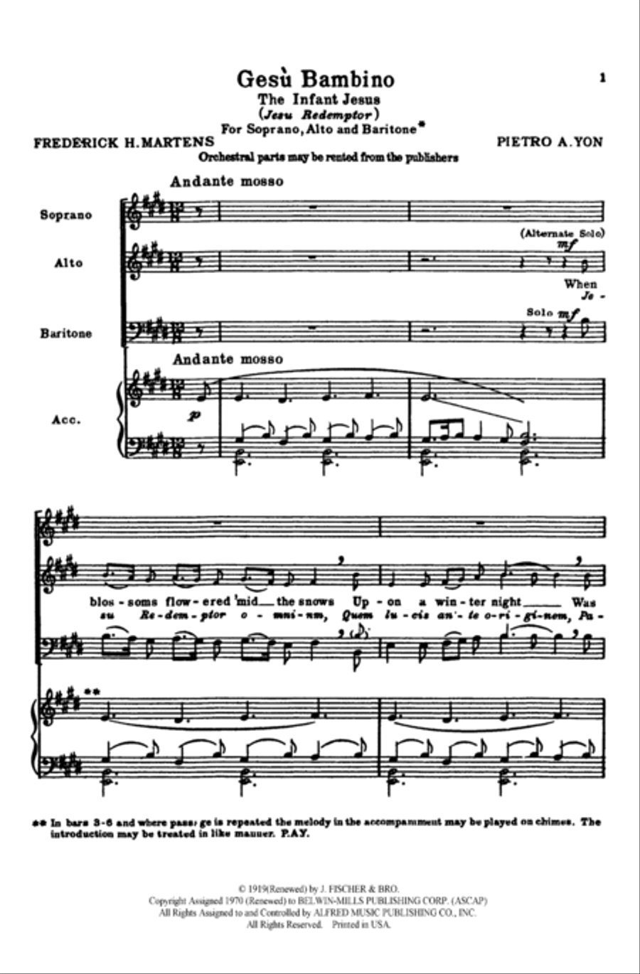 Gesu Bambino (The Infant Jesus) 3-Part scores gallery preview page 12