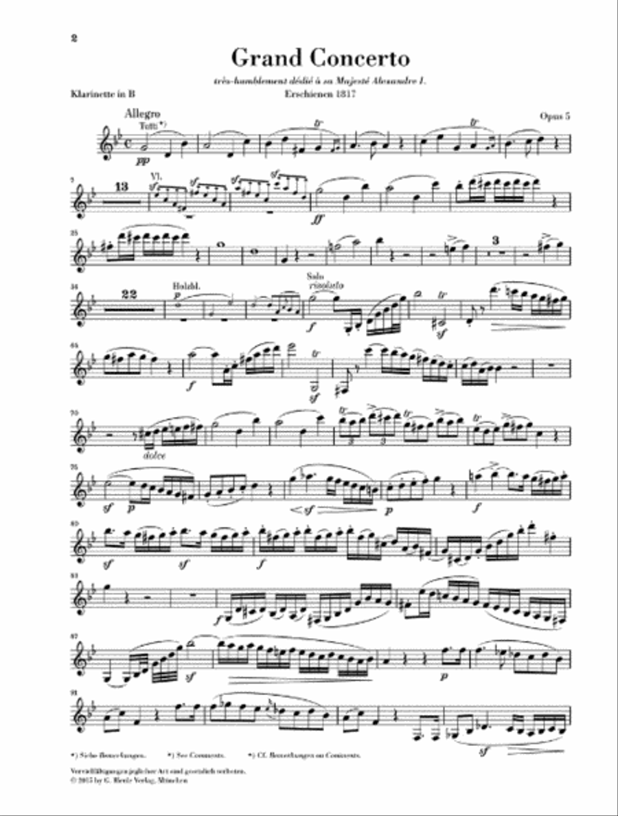 Clarinet Concerto in F Minor, Op. 5 Clarinet Solo scores gallery preview page 5