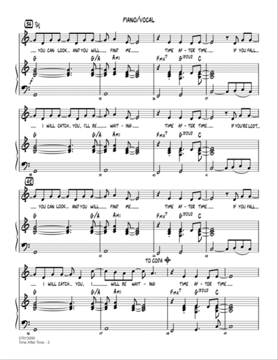 Time After Time - Piano/Vocal Voice scores gallery preview page 3