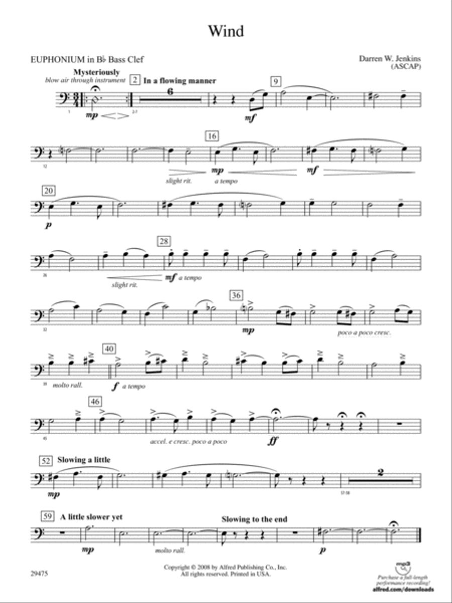 Wind: (World Part) B-flat Baritone B.C. Concert Band scores gallery preview page 1