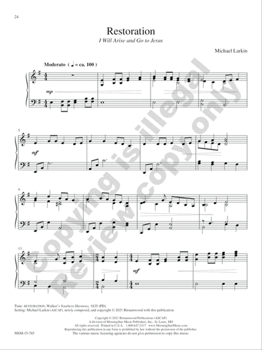 Early American Hymns for Piano Piano Solo scores gallery preview page 10