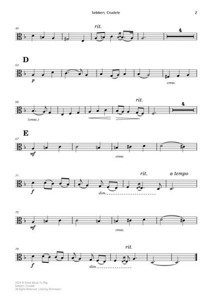 Sebben, Crudele - Viola and Piano (Individual Parts) image number null