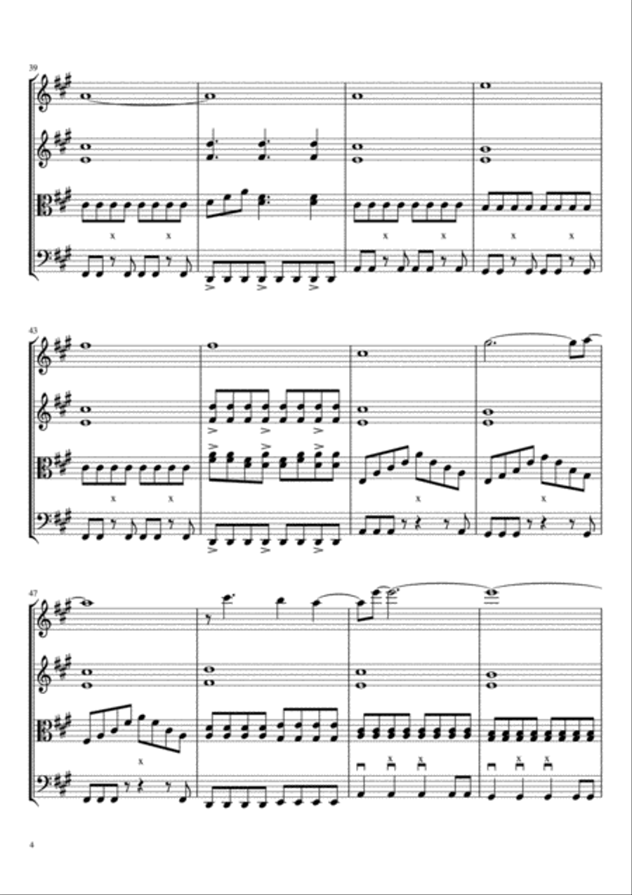 Take On Me Take On Me String Quartet scores gallery preview page 4