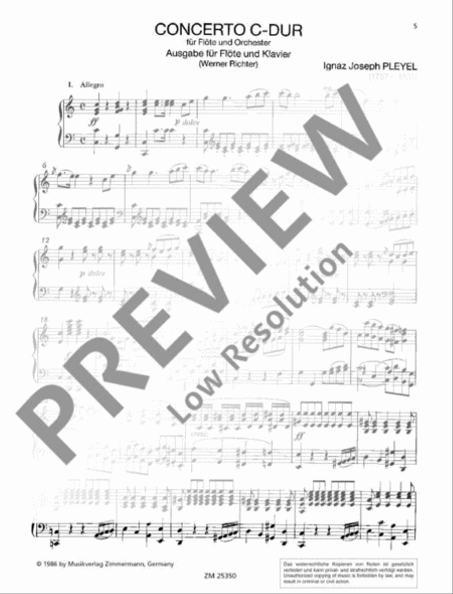 Concerto C major Flute scores gallery preview page 8