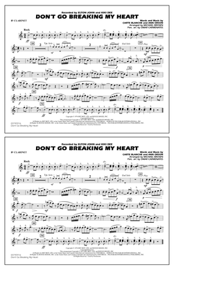 Book cover for Don't Go Breaking My Heart - Bb Clarinet