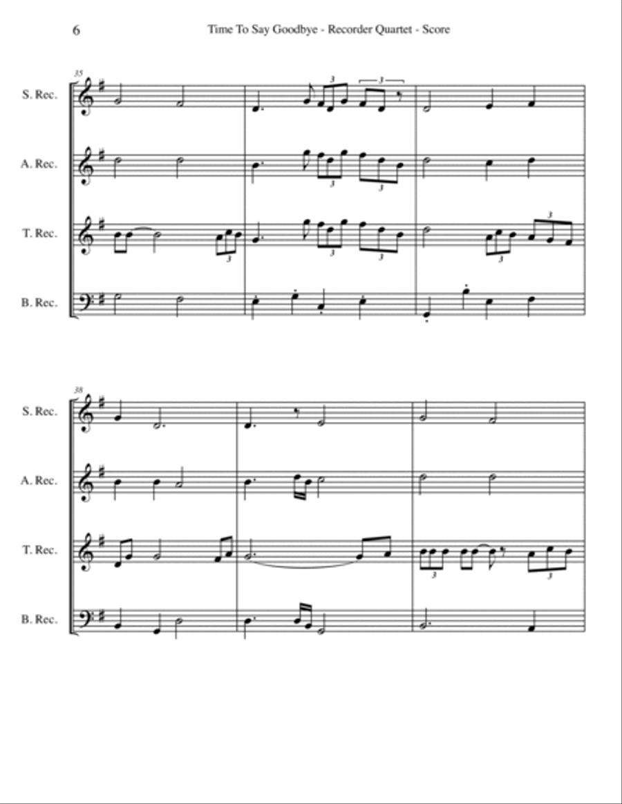 Time To Say Goodbye Small Ensemble scores gallery preview page 6