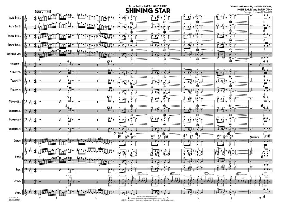 Shining Star (arr. Mark Taylor) - Conductor Score (Full Score) Jazz Ensemble scores gallery preview page 1