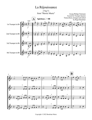 La Rejouissance (from "Heroic Music") (Eb) (Trumpet Quartet)