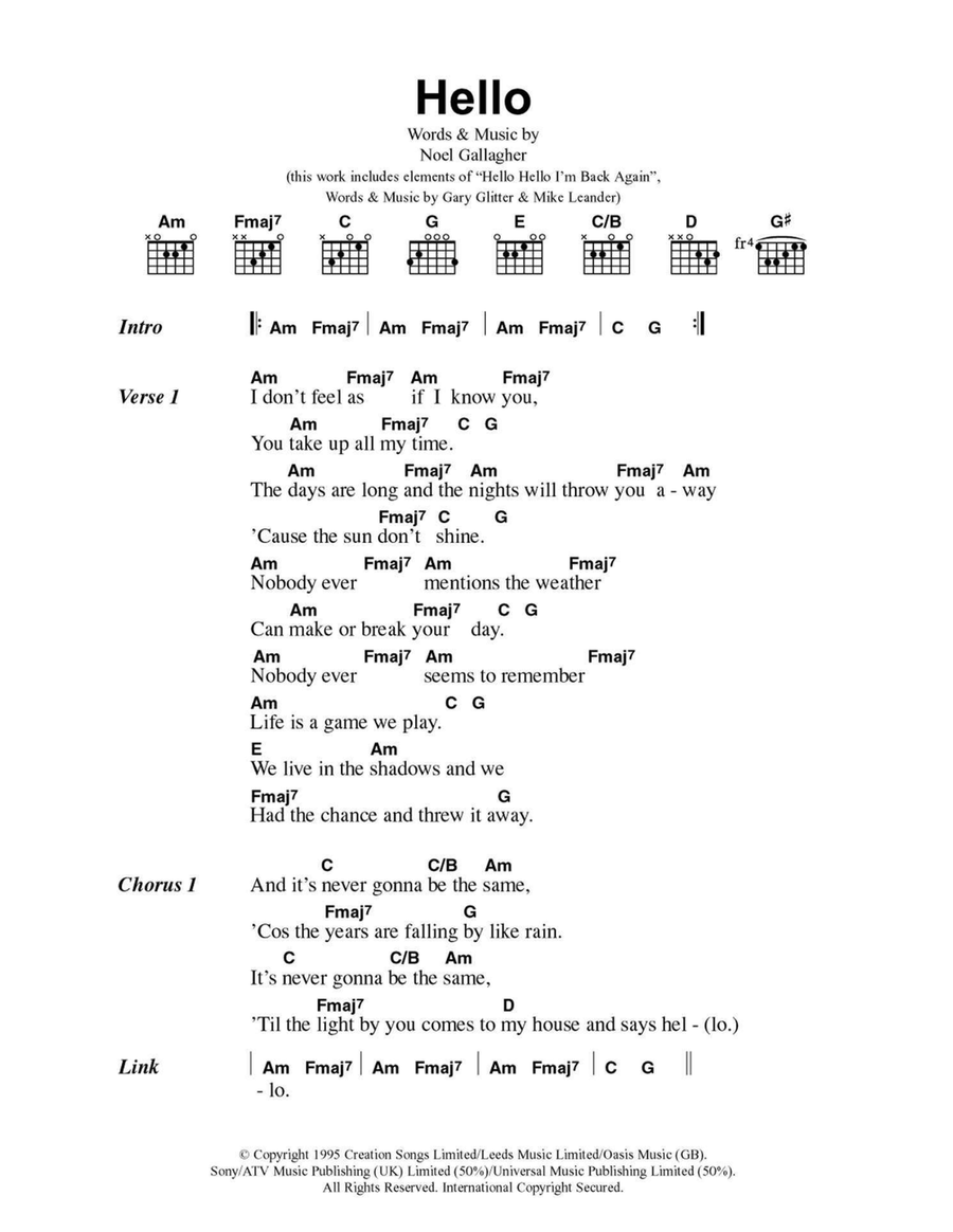 Hello Easy Guitar scores gallery preview page 1