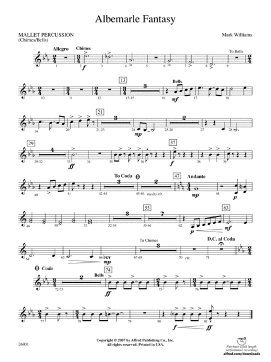 Albemarle Fantasy: Mallets Concert Band scores gallery preview page 1