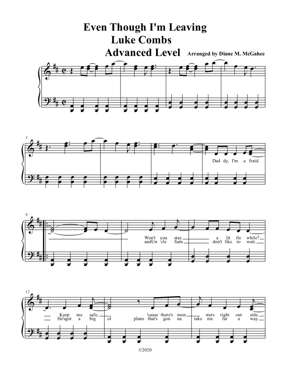 Even Though I'm Leaving Voice scores gallery preview page 1