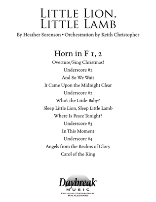 Book cover for Little Lion, Little Lamb - F Horn 1 & 2