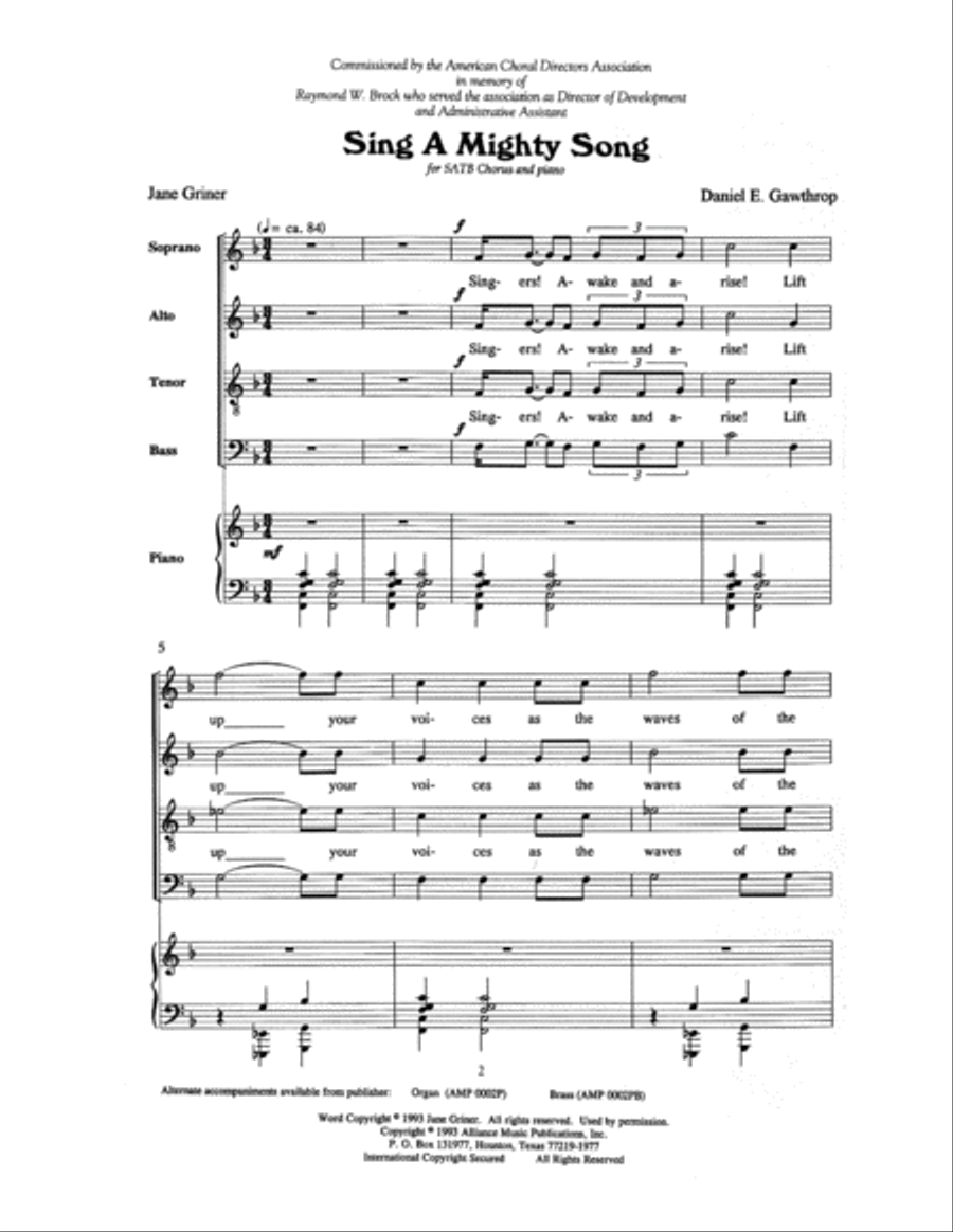 Sing a Mighty Song 4-Part scores gallery preview page 2