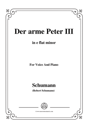 Schumann-Der arme Peter 3,in e flat minor,for Voice and Piano